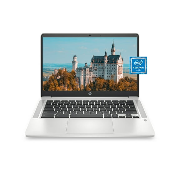 HP Chromebook 14 Laptop, Intel Celeron N4020, 4 GB RAM, 32 GB eMMC, 14" HD Micro-Edge Display, Chrome OS, Thin & Portable, 4K Graphics, Backlit Ash Gray Keyboard (14a-na0024nr, 2021, Mineral Silver)