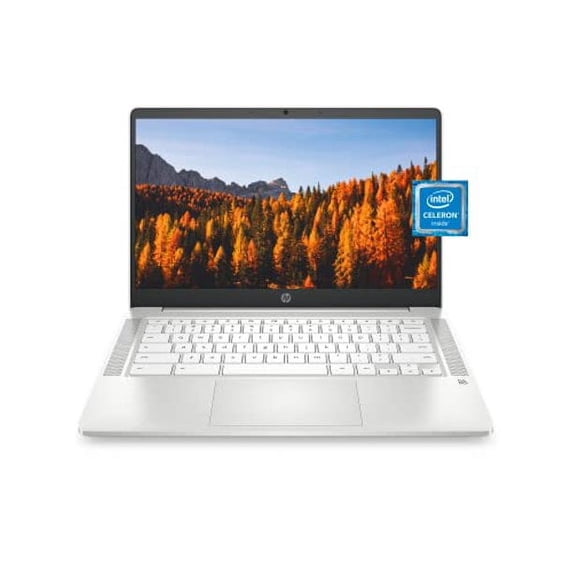 HP Chromebook 14 Laptop, Intel Celeron N4020, 4 GB RAM, 32 GB eMMC, 14” HD Micro-Edge Display, Chrome OS, Thin & Portable, 4K Graphics, Snow White Keyboard (14a-na0023nr, 2021, Ceramic White)