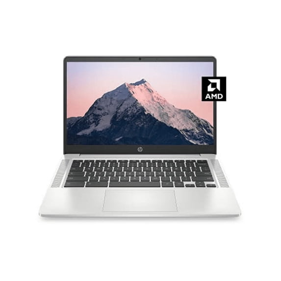 HP Chromebook 14a Laptop, AMD 3015Ce Processor, 4 GB RAM, 32 GB eMMC Storage, 14-inch HD Touchscreen, Google Chrome OS, Anti-Glare Screen, Long-Battery Life (14a-nd0040nr, 2021, Mineral Silver)