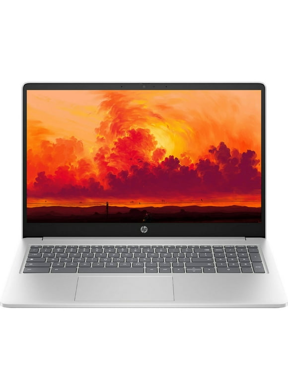 HP Chromebook, 15.6" HD Laptop for Students and Business, Intel Quad-Core Processor, 8GB RAM, 320GB Storage (64GB eMMc + 256GB SD Card), Wi-Fi, Bluetooth, Webcam, Numeric Keyboard, Chrome OS, Silver