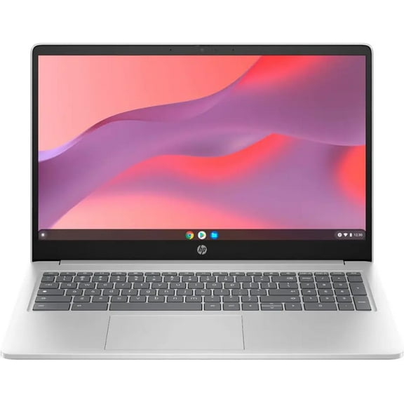HP Chromebook 15a-nb0013dx Laptop for Student and Business, 15.6'' HD Display, Intel Processor N200, 8GB DDR5 RAM, 64GB eMMC, Up to 10H Long Battery Life, Chrome OS, Natural Silver
