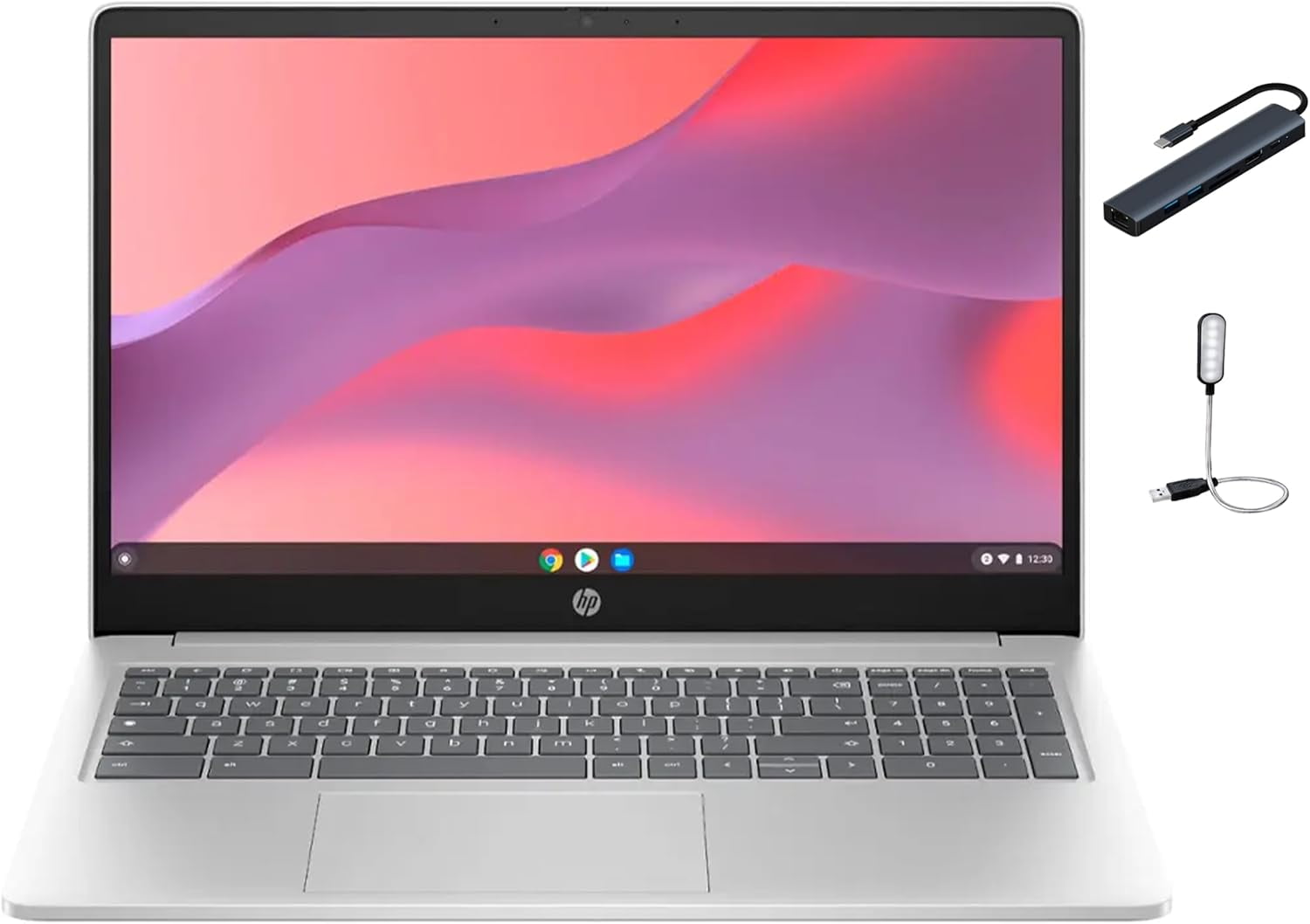 HP Chromebook シルバー 本体 HP Chromebook Laptop for Student and Business, 15.6 inch HD