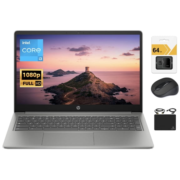 HP Chromebook Laptop Student Business 2023 Flagship,15.6'' FHD Display, 8-Core Intel i3-N305, 8GB RAM, 192GB Storage (128GB UFS+64GB SD), Wi-Fi 6, Fast Charge, Long Battery, Chrome OS+HubxcelAccessory