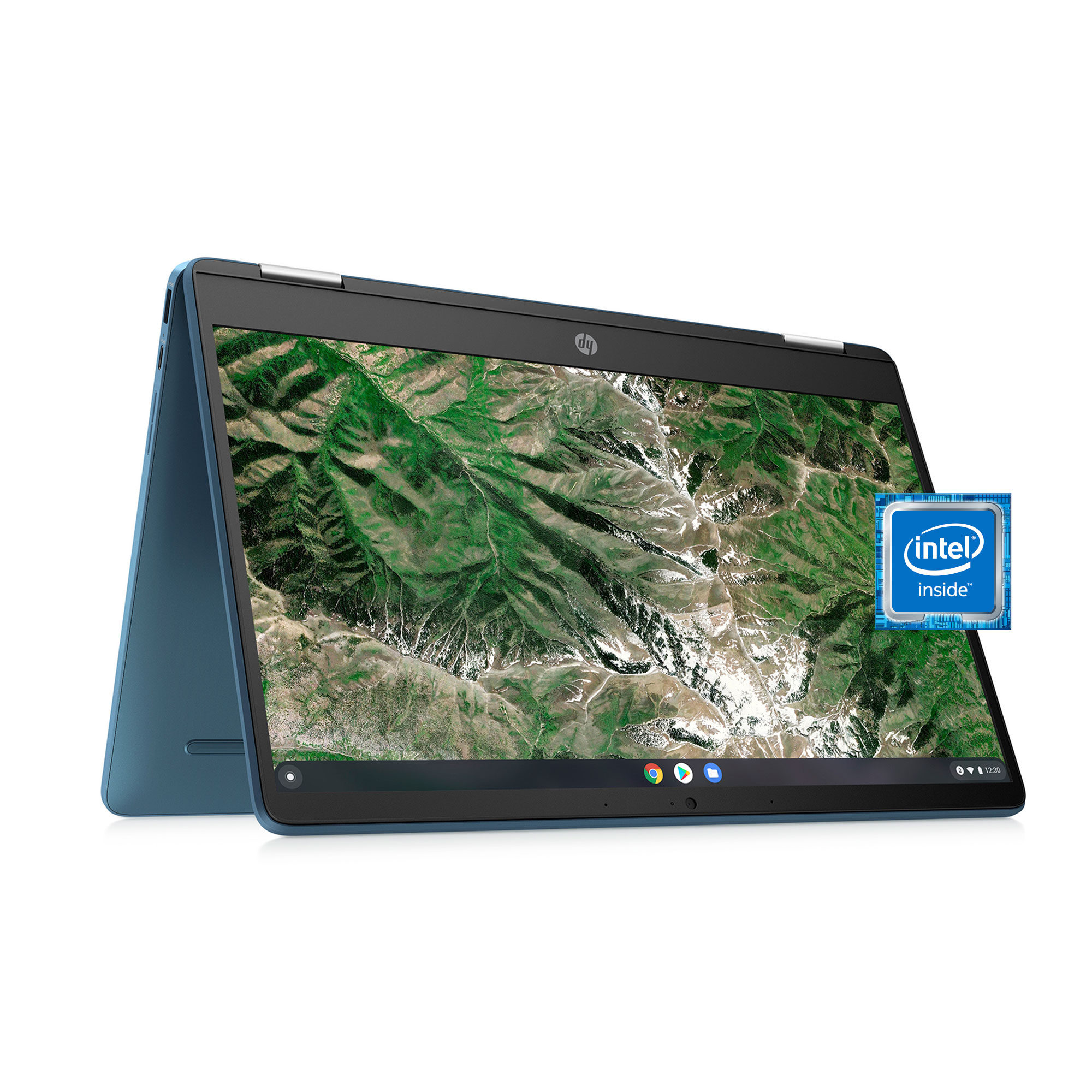 HP Chromebook x360 14" Touchscreen Laptop, Intel Celeron N4020, 4GB RAM, 64GB HD, Chrome OS, Forest Teal/Light Teal, 14a-ca0190wm - image 1 of 7
