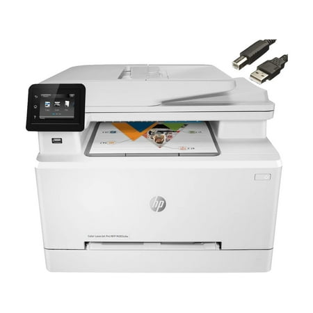 HP Color LaserJet Pro M283cdw Wireless All-in-One Laser Printer, Remote Mobile Print-Print Scan Copy Fax-Auto 2-Sided Printing, White, Cefesfy Printer Cable