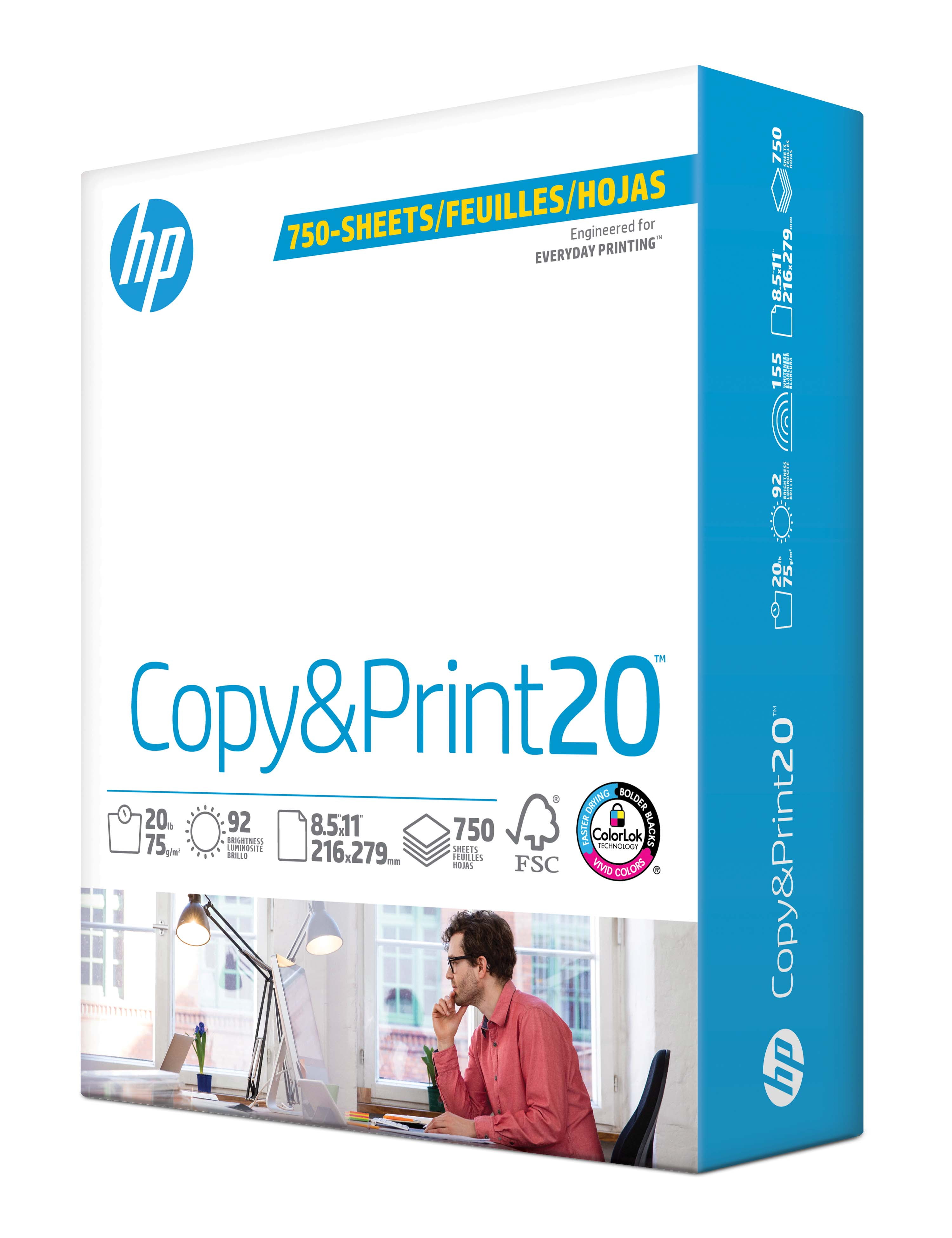 HP Printer Paper, Multipurpose, 8.5x11, 20lb, 96 Bright, 3 Ream 