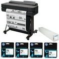 thumbnail image 1 of HP DesignJet T650 24" Wireless Large Format Color Thermal Inkjet Plotter Printer, 2025 Edition, Bundle with Color and 38ml Black Ink Pack, Matte Bond Inkjet Paper Roll, 1 of 8