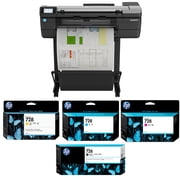 HP DesignJet T830 24" Wireless Large Format Multifunction Color Inkjet Plotter Printer, Bundle with Color and High Capacity Black Ink Pack