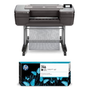 HP DesignJet Z9+ 24" Large Format PostScript Inkjet Printer, Bundle with Black Ink Pack
