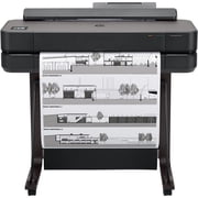 HP DesignJet T650 Large Format 24-inch Plotter Printer with Auto Sheet Feeder, Roll Cover, Media Bin & Stand. Support 5HB08T