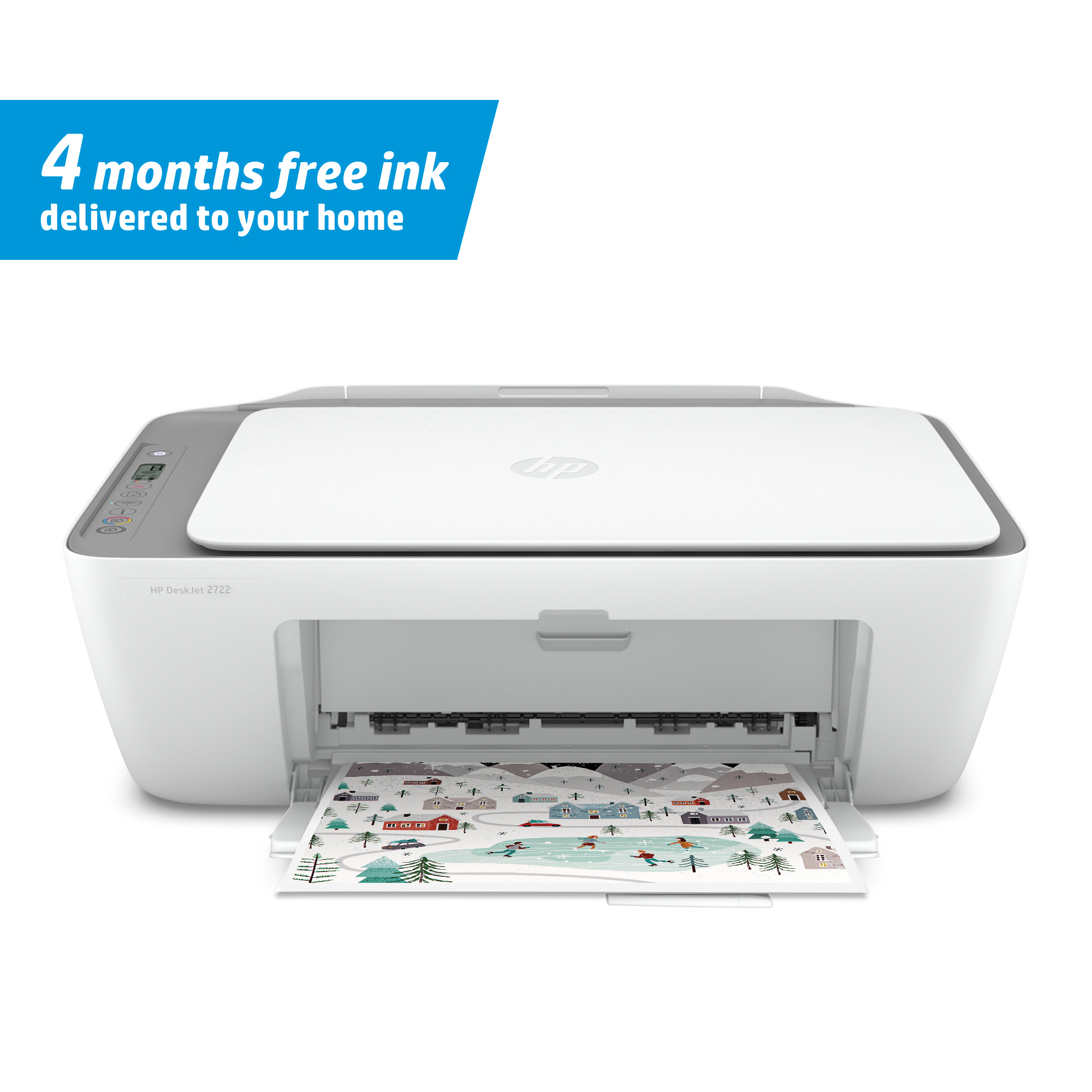 HP DeskJet 2722 All-in-One Printer, White - image 1 of 10
