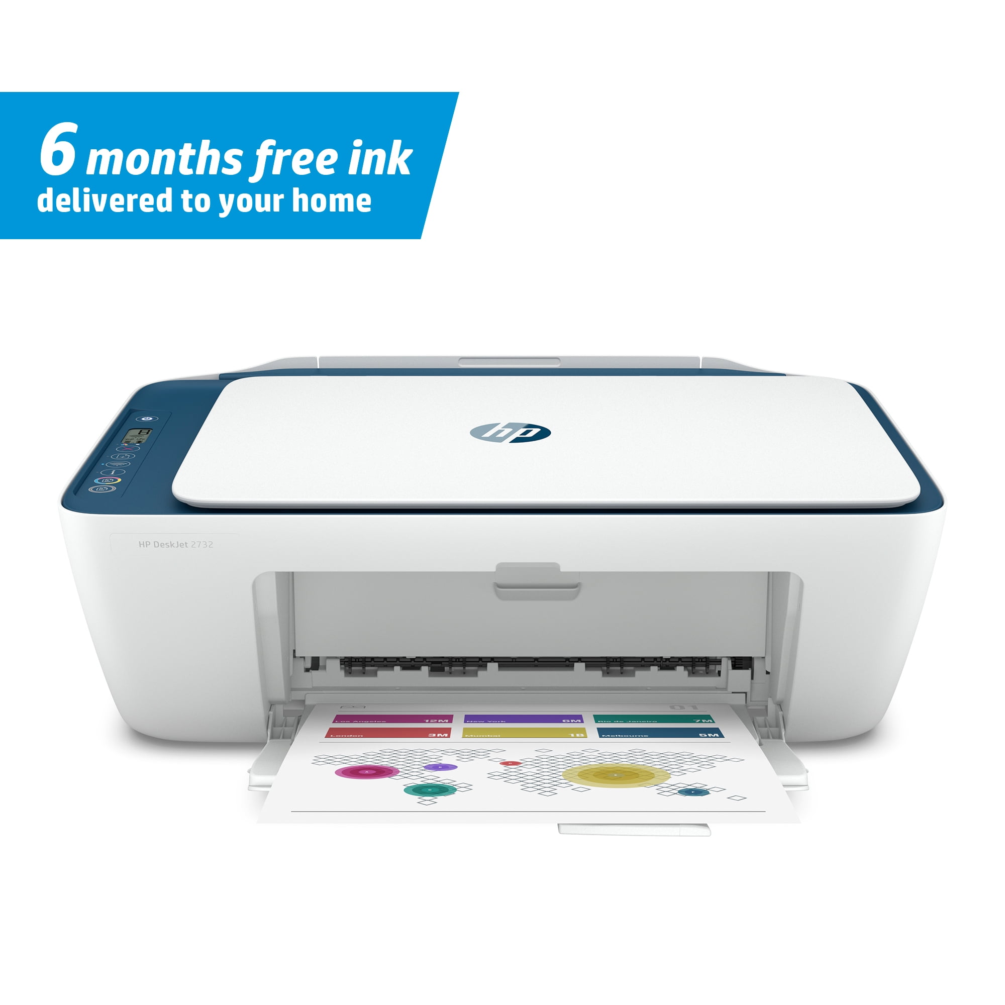 HP DeskJet 2732 Wireless All-in-One Color Inkjet Printer Instant Ink  Ready (Indigo)