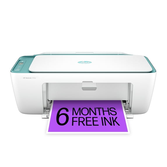 HP DeskJet 2742e Wireless Color All-in-One Inkjet Printer (Glacier) with 6 months of Instant Ink included with HP+