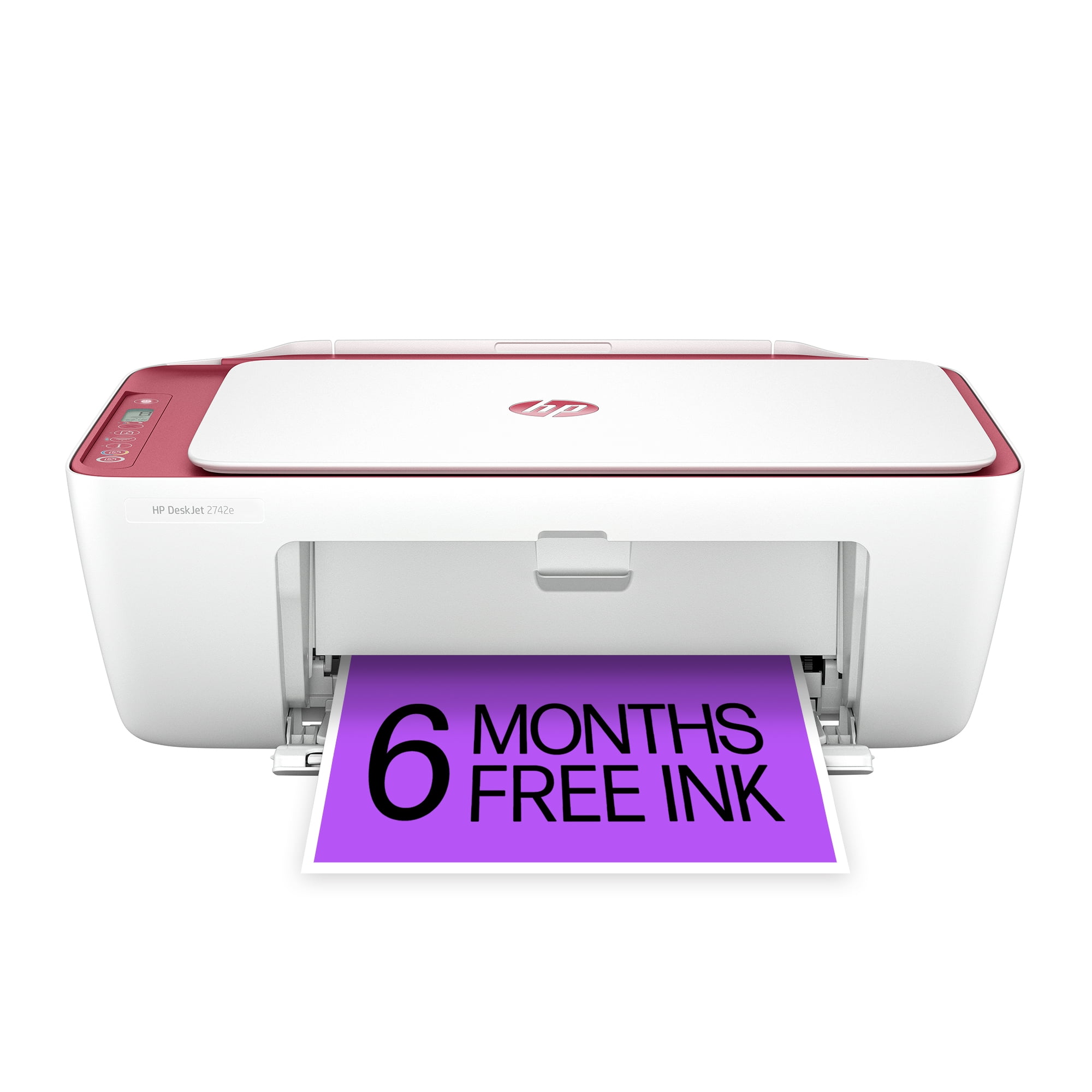 HP DeskJet 2742e Wireless Color All-in-One Inkjet Printer (Rosewood) with months of Instant Ink included with HP+ - Walmart.com