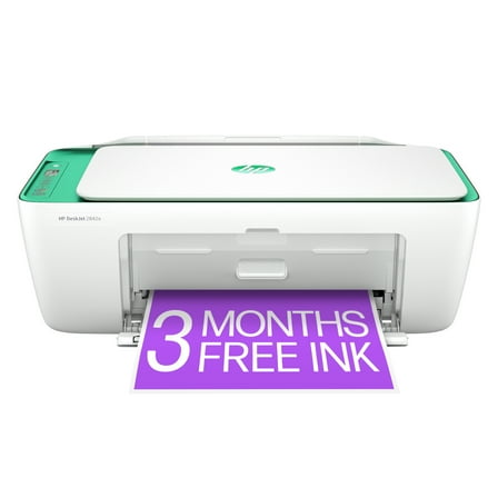 HP DeskJet 2842e (Green) Wireless All-in-One Color Inkjet Printer, Scanner, Copier, 3 Mos. Free Ink