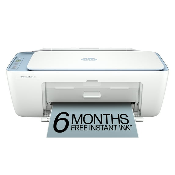 HP DeskJet 2842e Wireless All-in-One Color Inkjet Printer (Blue), Scanner, Copier, 6 months Free Instant Ink
