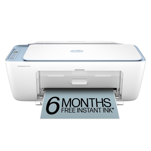 HP DeskJet 2842e Wireless All-in-One Color Inkjet Printer (Blue), Scanner, Copier, 6 months Free Instant Ink