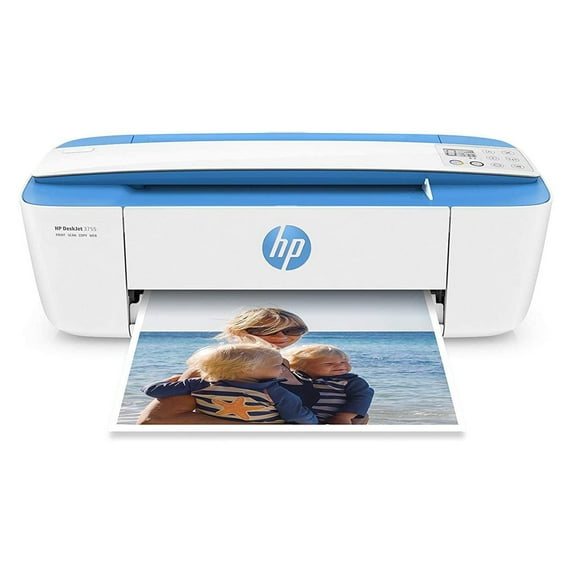 HP DeskJet 3755 Compact Wireless All-in-One Color Inkjet Printer, HP Instant Ink, Blue Accent (J9V90A)