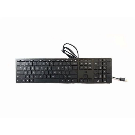 HP Desktop 320K Slim Wired Black USB QWERTY (Standard) English Keyboard Windows 11 Windows 10 L96909-001 L96909001 9SR37UTABA 194721888051 HSA-C001K