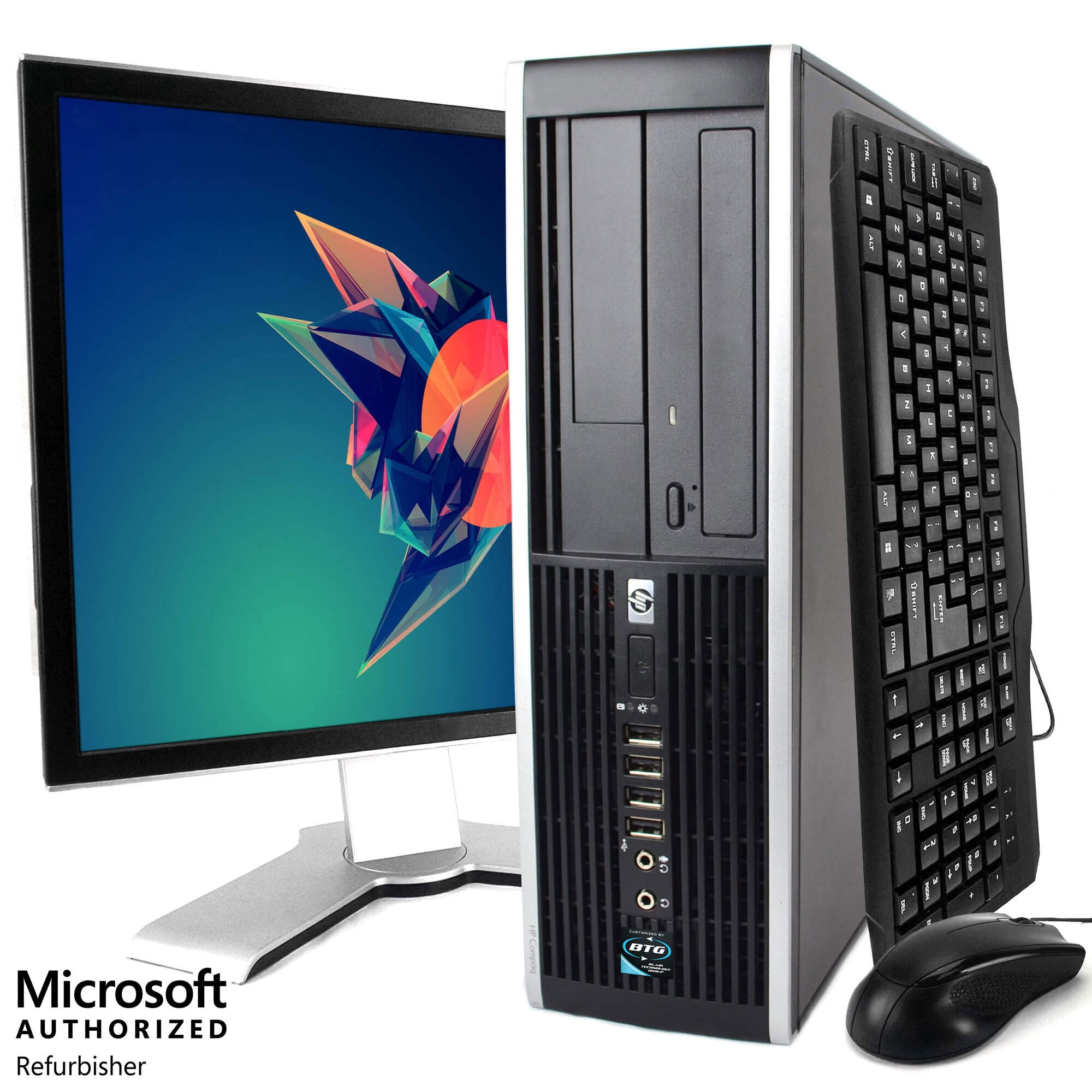 HP Desktop Computer Intel I5 8GB RAM 500GB Windows 10 20in Monitor Kit