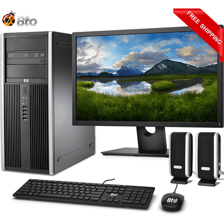 HP Desktop Tower Computer PC Intel Core 2 Duo Processor, 8GB Ram, 1TB HDD, 19 inch LCD, Keyboard and Mouse, BTO Wi-Fi Adapter include Speakers, Windows 10