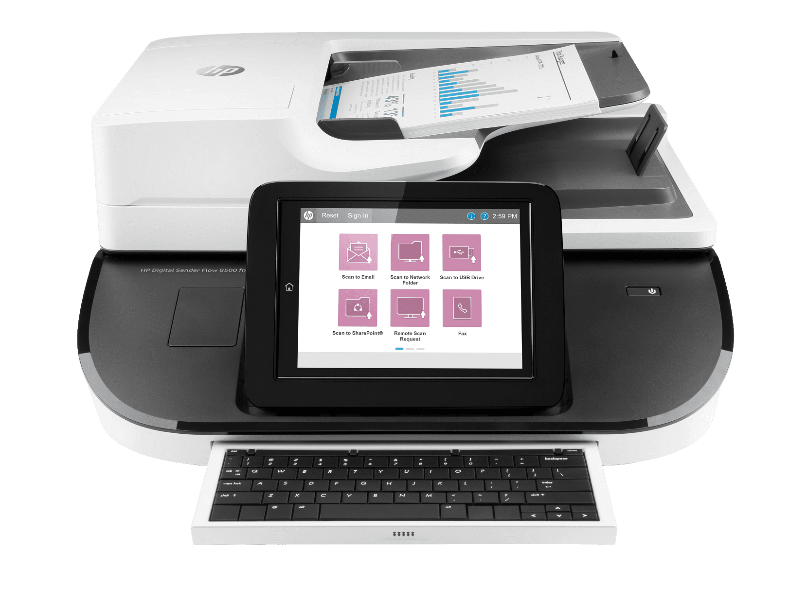 HP Digital Sender Flow 8500 fn2 Sheetfed Scanner - 600 dpi Optical - 24-bit Color - 8-bit Grayscale - L2762ABGJ