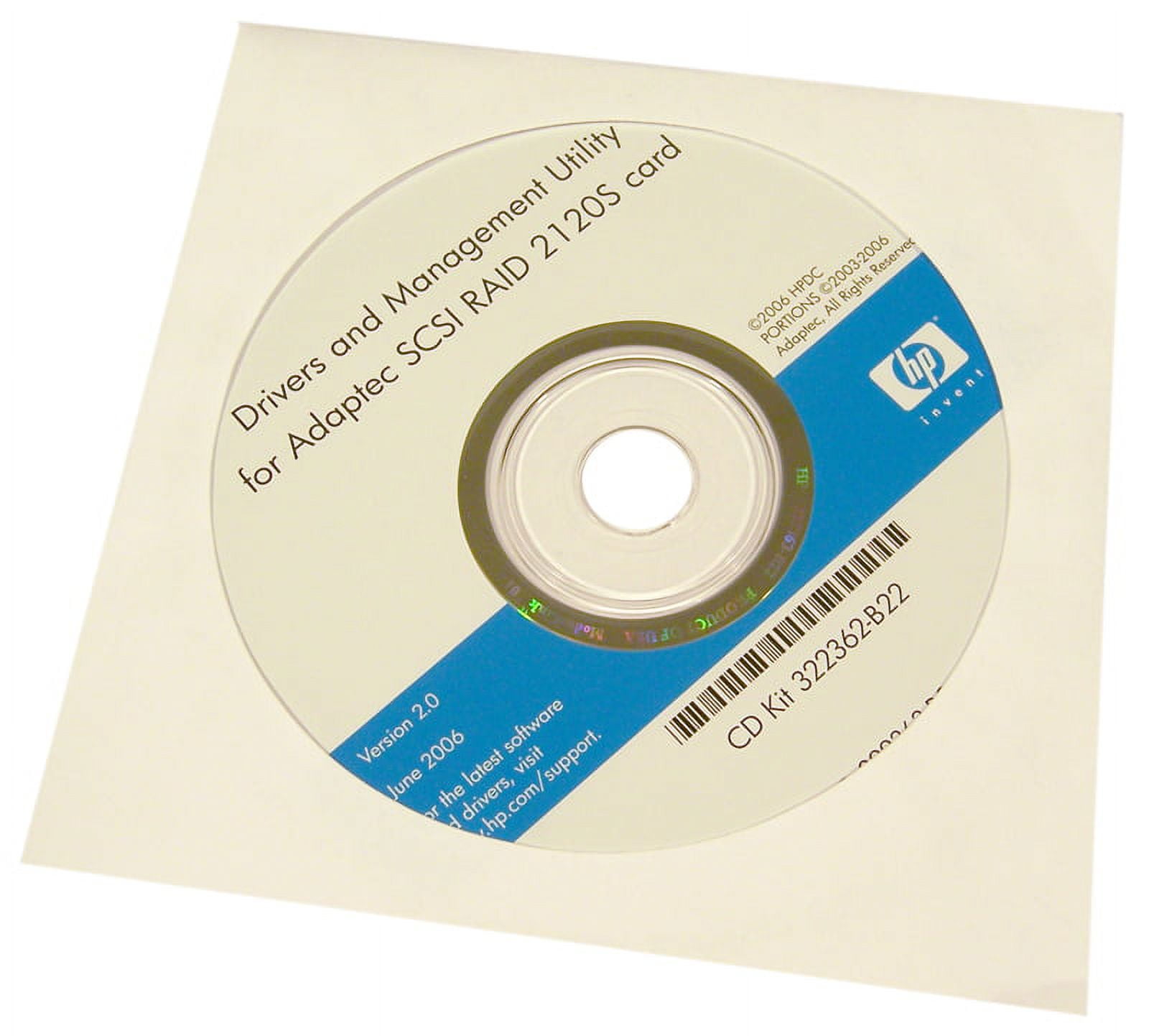 HP Drivers and Management Utility CD 322362B22 for Adaptec SCSI Raid