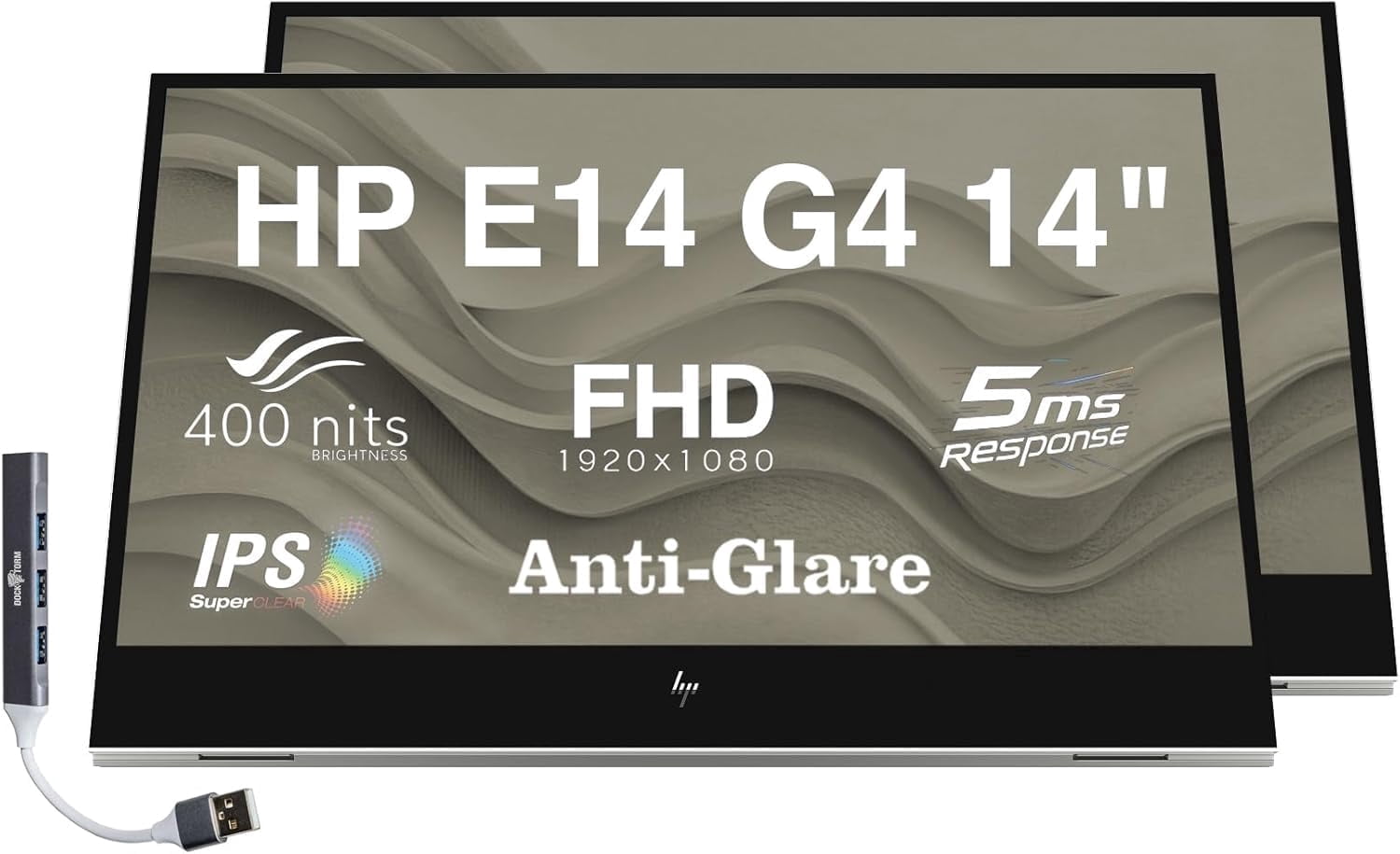 HP E14 G4 14in FHD IPS Portable Monitor 400 Nits Anti Glare 5ms