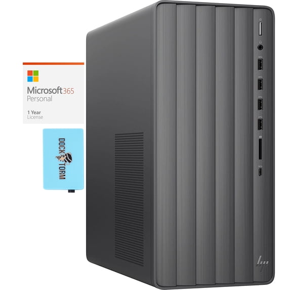 HP ENVY TE01-4254 Home/Business Desktop (Intel i7-13700 16-Core, Intel UHD 770, 32GB RAM, 1TB PCIe SSD, Wifi, USB 3.2, HDMI, Bluetooth, Win 11 Home) with Microsoft 365 Personal , Dockztorm Hub