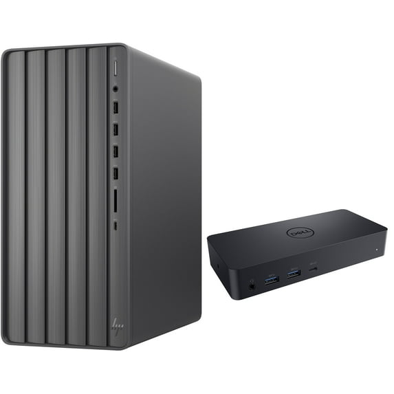 HP ENVY TE01 Home/Business Desktop (Intel i5-12400 6-Core, Intel UHD 730, 32GB RAM, 7.6TB SATA SSD, Wifi, USB 3.2, HDMI, Bluetooth, SD Card, Win 11 Pro) with D6000 Dock