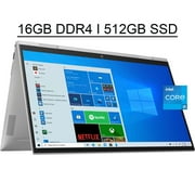HP ENVY X360 15 2-in-1 Laptop 15.6 FHD IPS Touchscreen 11th Gen Intel Quad-Core i5-1135G7 16GB DDR4 512GB SSD Intel Iris Xe Graphics Backlit Keyboard Fingerprint Reader HDMI USB-C WiFi6 Win10 Silver