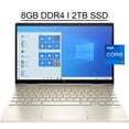 thumbnail image 1 of HP ENVY X360 Convertible 13 2-in-1 Laptop 13.3" FHD IPS Touchscreen 11th Gen Intel Quad-Core i7-1165G7 8GB DDR4 2TB SSD Intel Iris Xe Graphics Backlit Keyboard Fingerprint Reader Win10 Gold, 1 of 6
