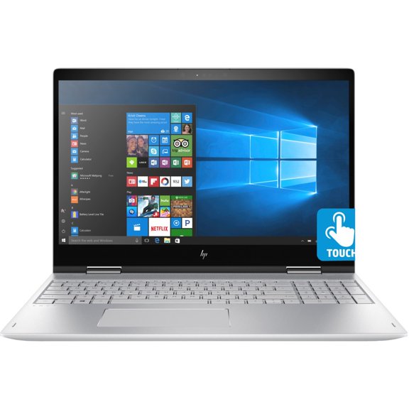 HP ENVY x360 15.6" Full HD Touchscreen 2-in-1 Laptop, Intel Core i7 i7-8550U, 8GB RAM, 1TB HD, 16GB SSD, Windows 10 Home, Natural Silver, 15-bp198ms
