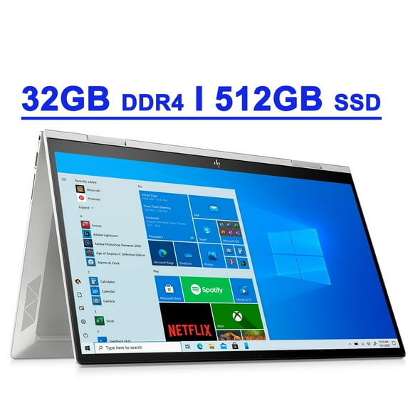 HP ENVY x360 15 Premium 2-in-1 Laptop 15.6" FHD IPS Touchscreen 11th Gen Intel Quad-Core i5-1135G7 32GB DDR4 512GB SSD Backlit Keyboard Fingerprint Reader HDMI USB-C B&O WiFi6 Win10 Silver