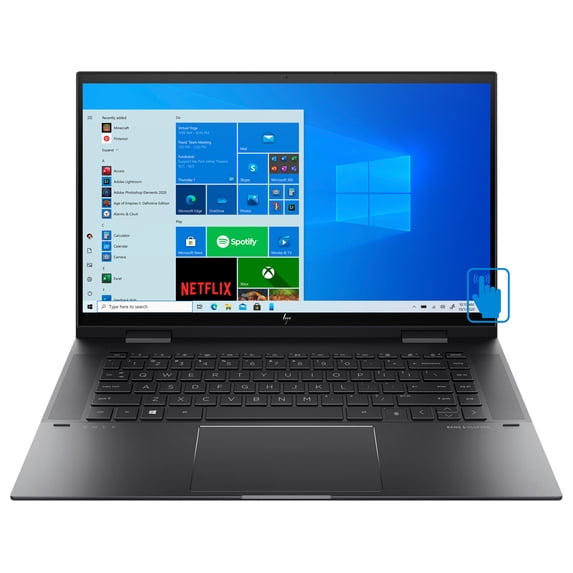 HP ENVY x360 Home & Business 2-in-1 Laptop (AMD Ryzen 5 5500U 6-Core, 16GB RAM, 512GB PCIe SSD, 15.6" Touch Full HD (1920x1080), AMD Radeon, Fingerprint, Wifi, Bluetooth, Webcam, Win 10 Home)