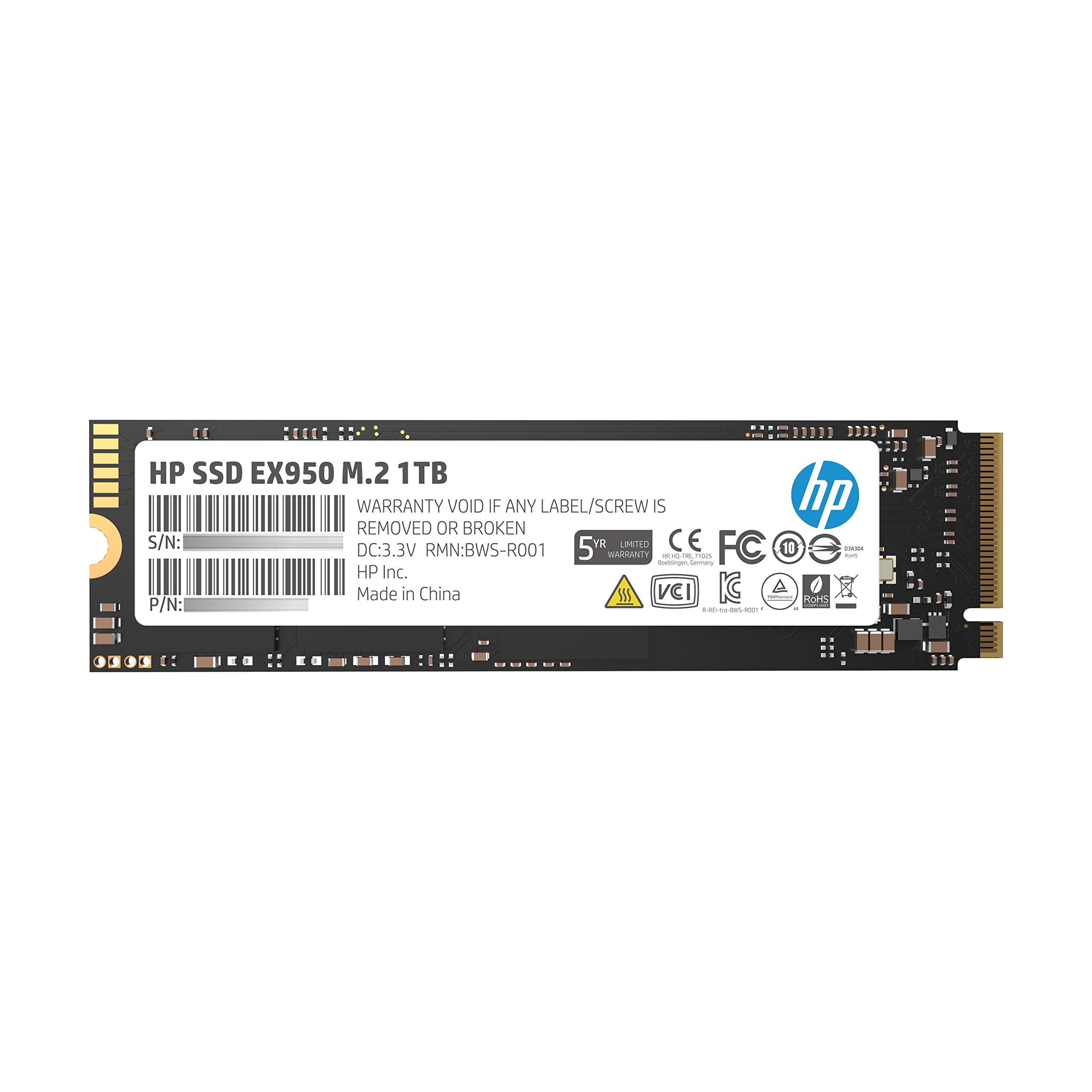 HP EX950 M.2 1TB PCIe 3.1 x4 NVMe 3D TLC NAND Internal Solid State