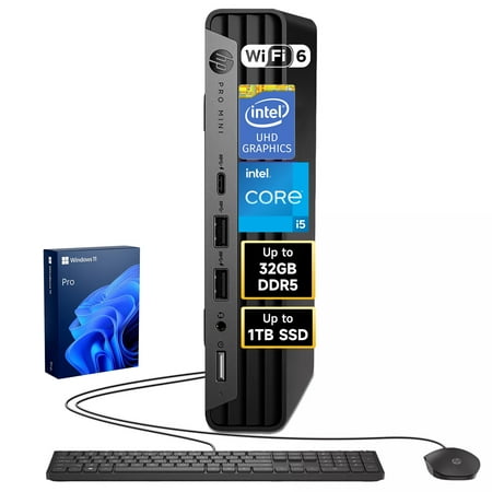HP Elite 600 Desktop, Intel 14-Core i5-13500T, 16GB RAM, 256GB SSD, Win 11 Pro, Black