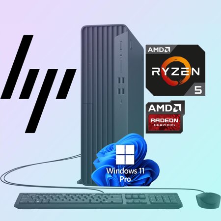 HP Elite SFF G9 Desktop Computer| 6-core 5GHz Ryzen-5 Processor(1.3 Times Faster Than Intel i7-1255U) | 128GB DDR5 RAM, 2TB SSD| WiFi| Bluetooth| HDMI, USB, RJ-45| Windows 11 Pro| W/Wired KB & Mouse