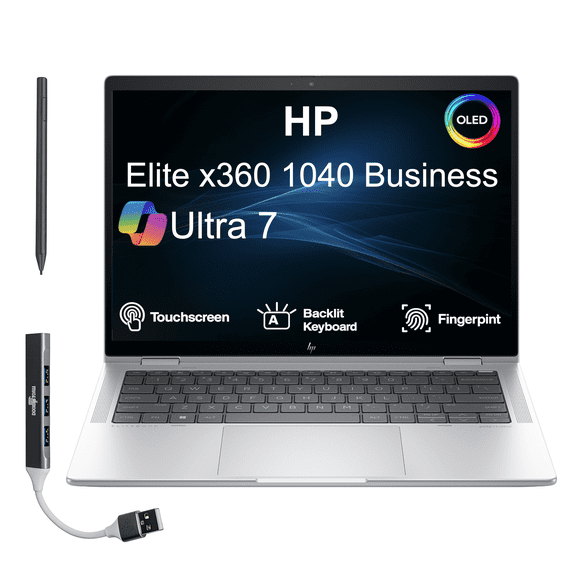 HP Elite x360 1040 Business 2-in-1 Laptop 14.0" Touch OLED, Ultra 7-155H, 32GB/1TB, W11P w/DKZ Hub