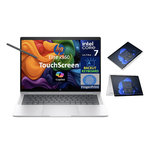 HP Elite x360 1040 G11 Premium 2-in-1 Convertible Notebook 14.0in Touchscreen IPS WUXGA Display (Intel Ultra 7-155H vPro, 16GB LPDDR5X, 1TB PCIe SSD, Active Pen, Backlit KB, FP, 2 TB 4, Win11Pro)
