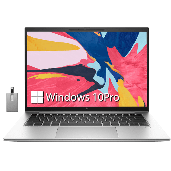 HP EliteBook 840 14" WUXGA 400 nits Business Laptop, Intel Core i7-1255U, 32GB DDR5 RAM, 1TB PCIe SSD, Backlit Keyboard, Intel Iris Xe Graphics, Windows 10 Pro, Silver, Hotface 32GB USB Card