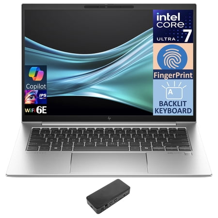 HP EliteBook 840 G11 Business Laptop 14.0in IPS WUXGA Display (Intel Core Ultra 7 155U, 32GB DDR5, 2TB PCIe SSD, Intel Graphics, Backlit KB, Fingerprint, 2 Thunderbolt 4, Win 11 Pro) w/USB-C Dock