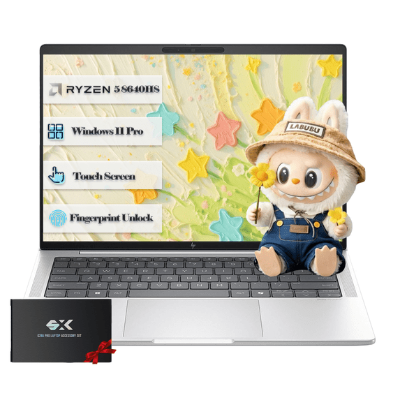 HP EliteBook 845 G11 AI Business Laptop, AMD Ryzen 5 8640HS (Beats Ultra 7 165U), 14" WUXGA Touchscreen, Backlit KYB, FP Reader, Win 11 Pro, 16GB DDR5 + 512GB SSD