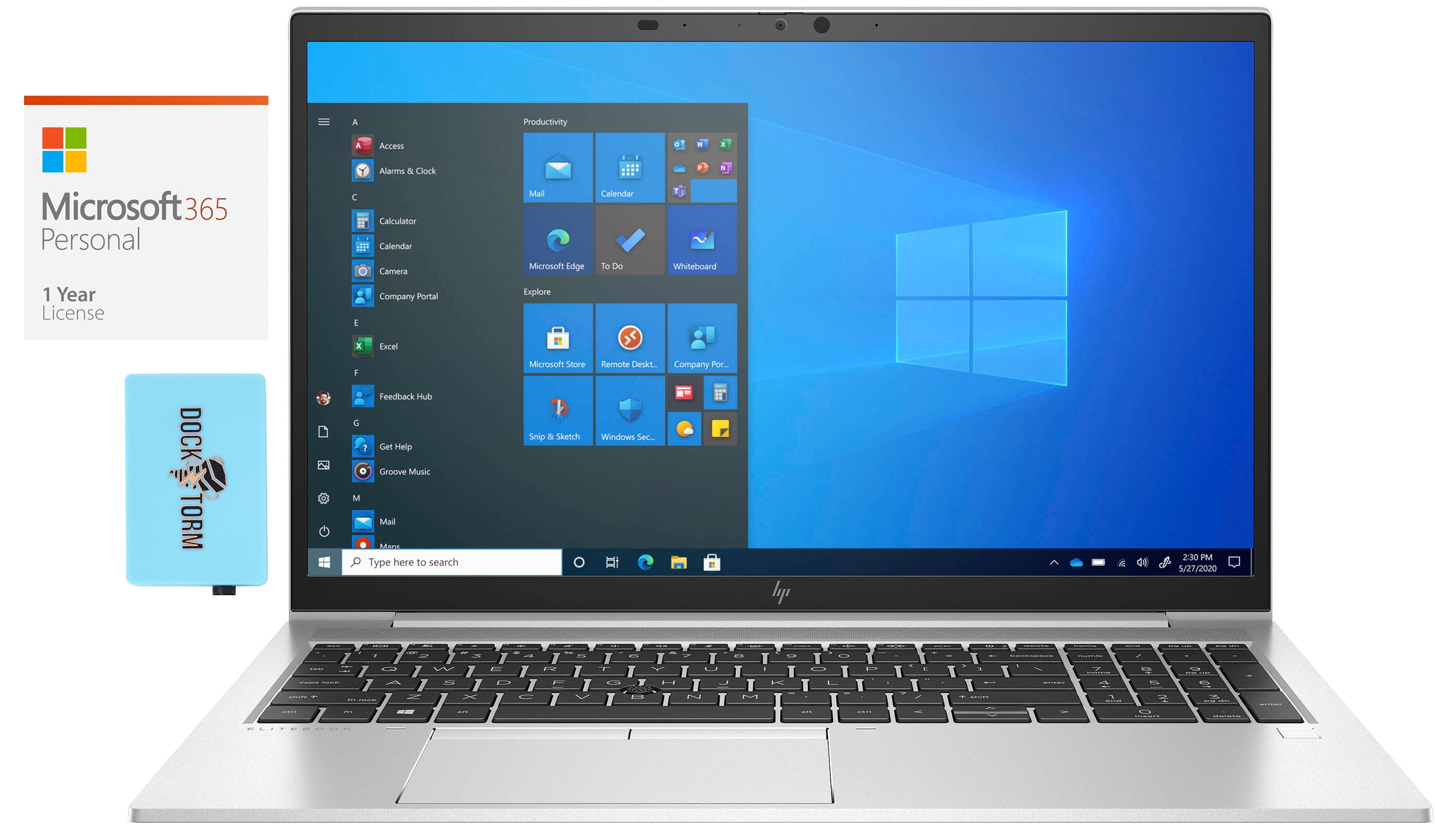 HP EliteBook 850 G8-15 Home & Business Laptop (Intel i5-1135G7 4-Core, 15.6" 60Hz Full HD (1920x1080), Intel Iris Xe, 64GB RAM, 512GB m.2 SATA SSD, Win 11 Pro) with Microsoft 365 Personal , Hub