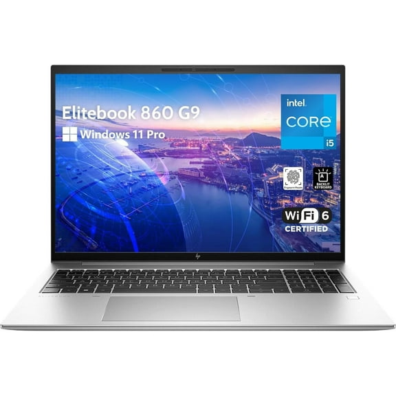 HP EliteBook 860 16" WUXGA Business Laptop RTX 5090, Intel Core i5-1235U (Beat i7-1195G7), 64 GB DDR5 RAM, 1TB PCIe SSD, Fingerprint Reader, Windows 11Pro