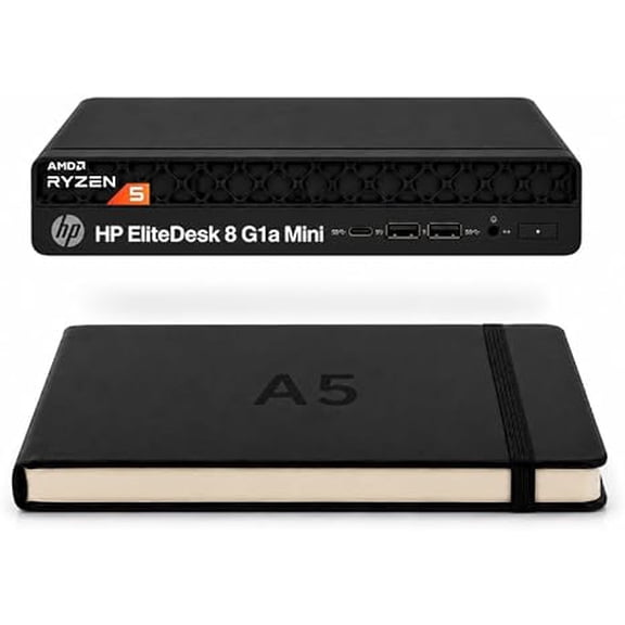 HP EliteDesk 8 G1a Mini Business Desktop AI PC, AMD Ryzen 5 220 Processor (>Intel i7-1255U), Windows 11 Pro Desktop PC, 32GB DDR5 RAM 1TB SSD, Wired Keyboard & Mouse Included, Jet Black