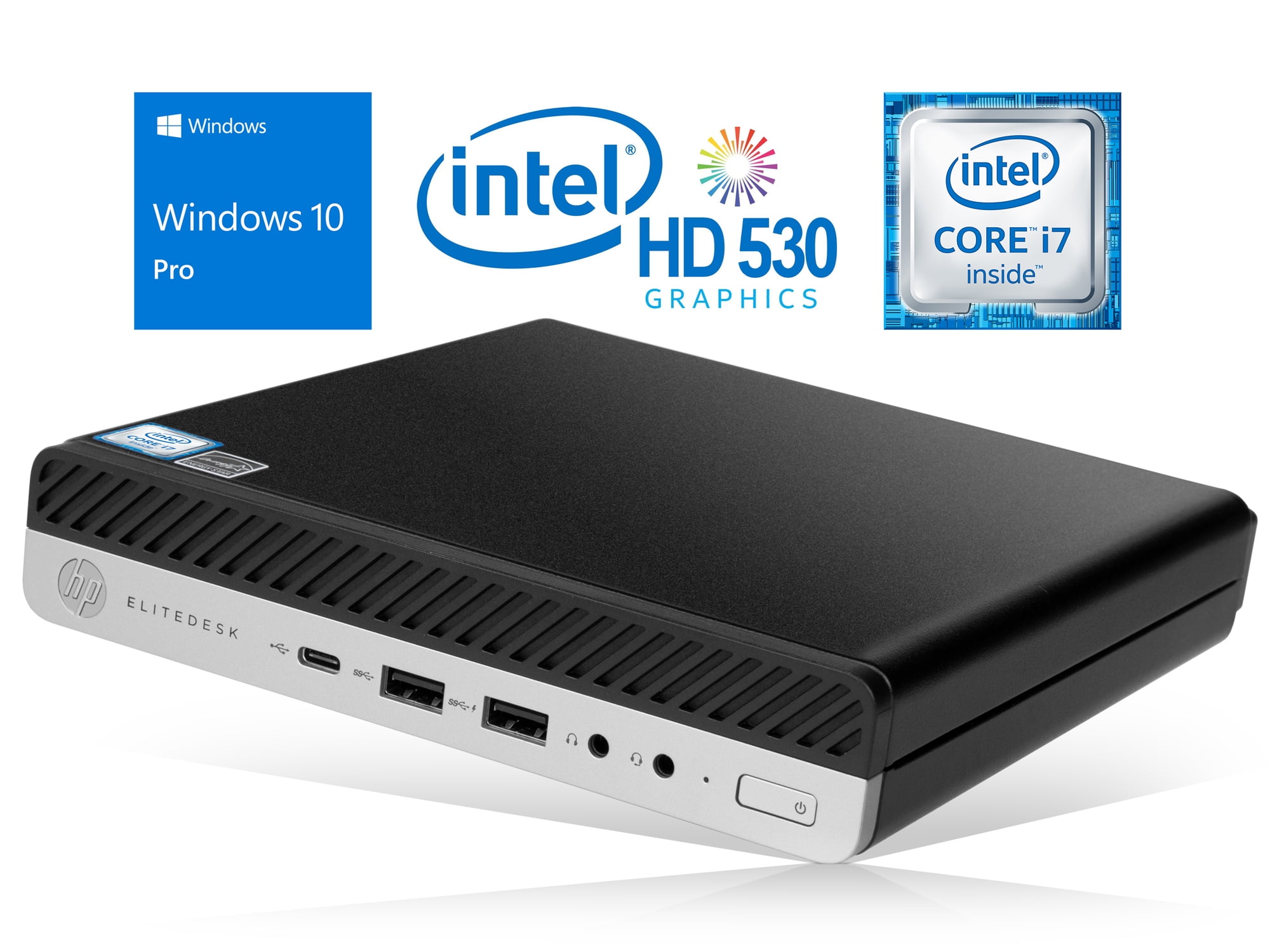 HP EliteDesk 800 G3 Mini PC, Intel Core i7-6700 Upto 4.0GHz, 8GB RAM, 512GB  SSD, DisplayPort, Wi-Fi, Bluetooth, Windows 10 Pro