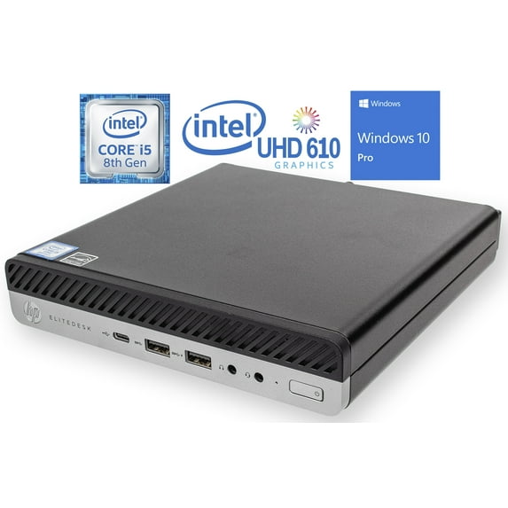 HP EliteDesk 800 G4 Mini PC, Intel Core i5-8500T Upto 3.5GHz, 16GB RAM, 128GB NVMe SSD + 1TB HDD, DisplayPort, HDMI, Wi-Fi, Bluetooth, Windows 10 Pro