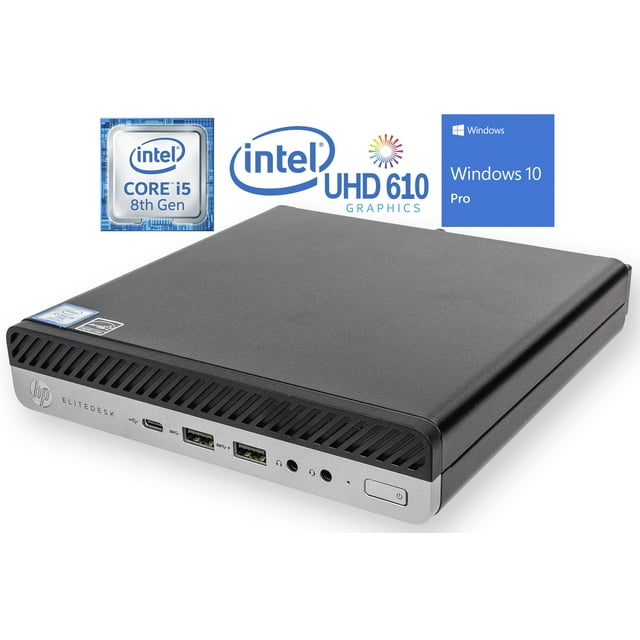 HP EliteDesk 800 G4 Mini PC, Intel Core i5-8500T Upto 3.5GHz, 32GB RAM, 2TB NVMe SSD, DisplayPort, HDMI, Wi-Fi, Bluetooth, Windows 10 Pro