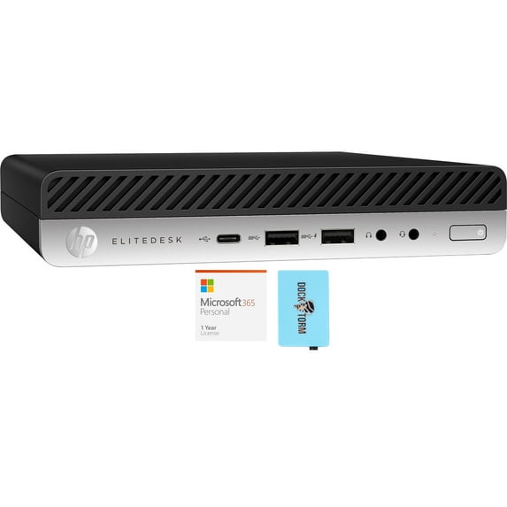 HP EliteDesk 800 G4 School/Business Mini Desktop (Intel i5-8500 6-Core, Intel UHD 630, 8GB RAM, 512GB PCIe SSD, Win 10 Pro) with Microsoft 365 Personal , Dockztorm Hub